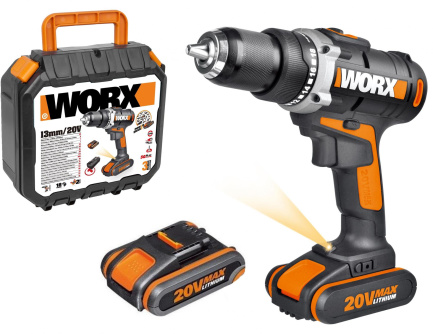 Купить Дрель аккумуляторная WORX WX183.1  20V 2,0Aч кейс фото №1